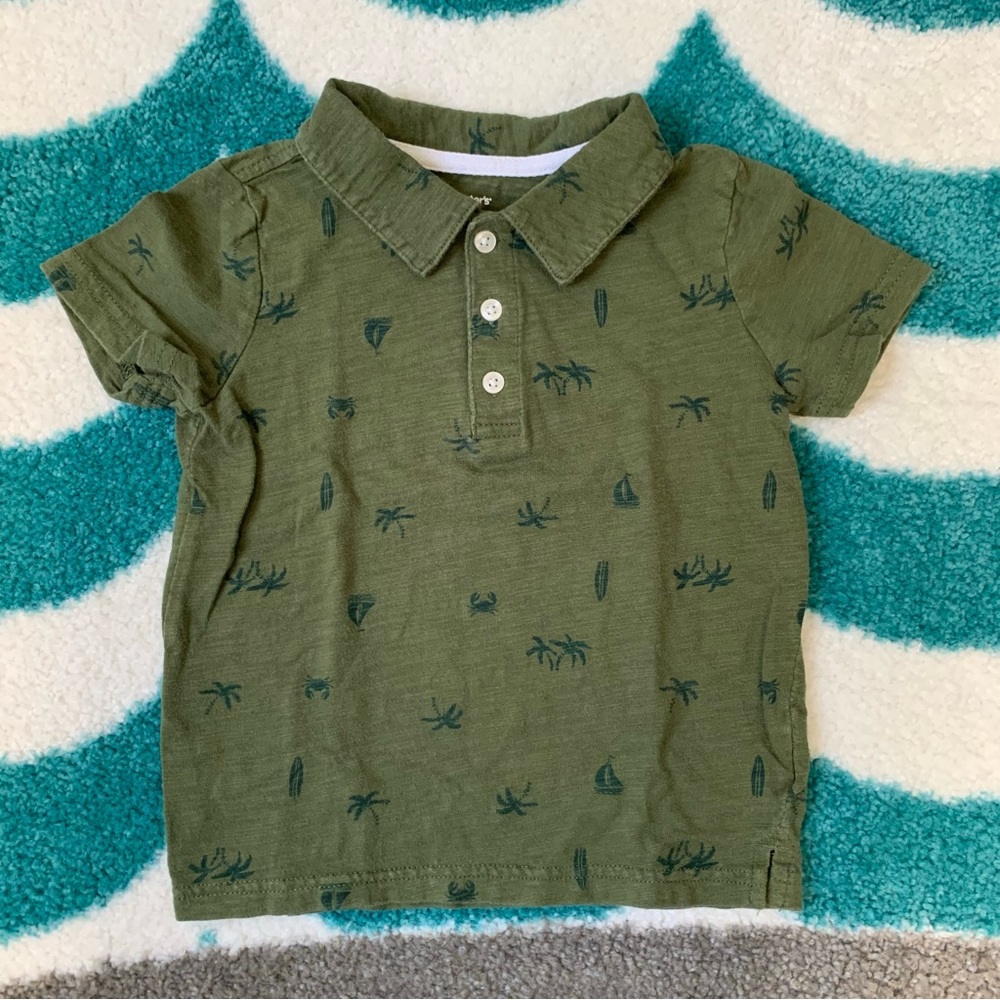 Carter’s Palm Trees Slub Polo (Green) Size 4T